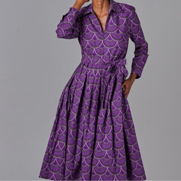 TUCKERNUCK ALLYSON Purple 100% SILK Long Sleeve Wrap Dress SIZE SMALL LIKE NEW! - Picture 9 of 9